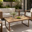 Table basse en rotin et osier pour terrasse