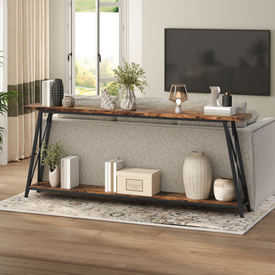 Sabira Console Table with Storage Extra Long Sofa Table Behind Couch