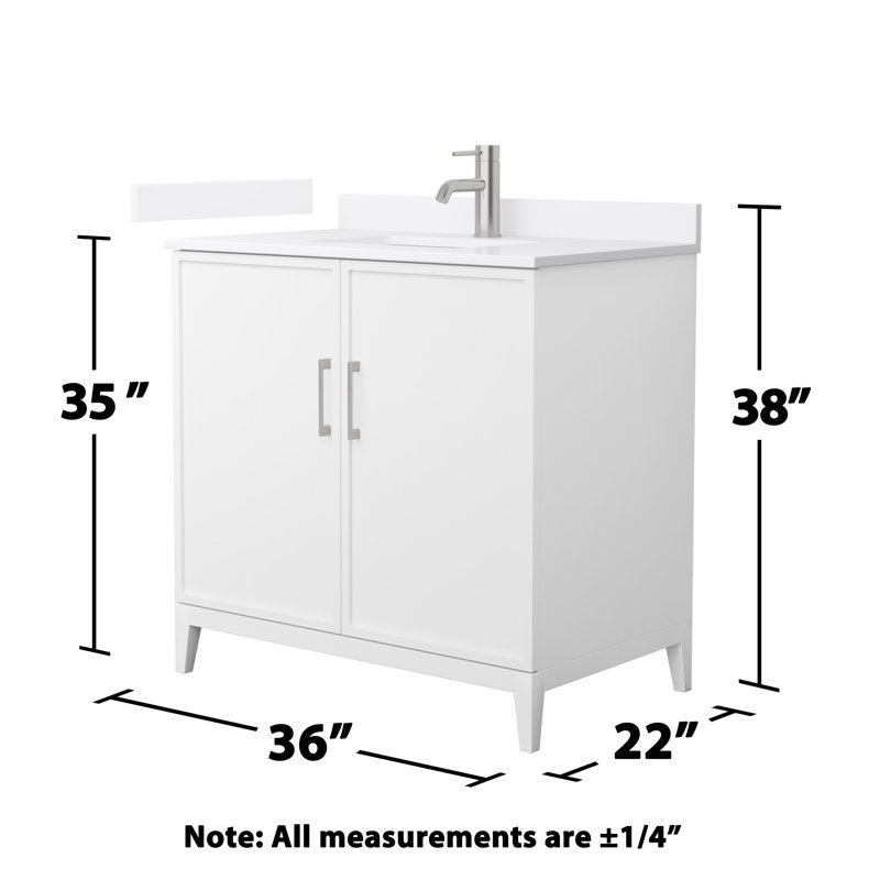 Elan 36'' W Vanity, Single, Brushed Nickel, White
