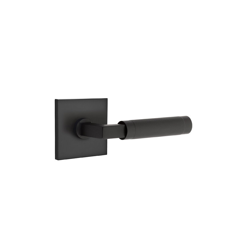 Ensemble de leviers de passage Emtek Select avec rosette carrée, tige carrée en L, Oui