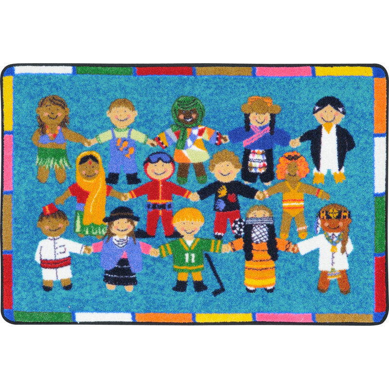 Hands Around The World Multi by Joy Carpets Area Rug, Rectangle 2'8" x 3'10"