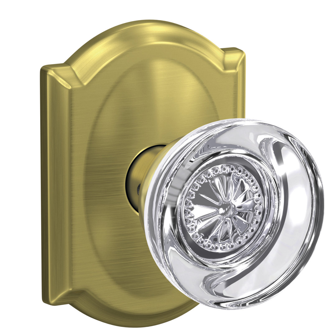 Custom Hobson Hall-Closet and Bed-Bath Glass Knob with Camelot Trim Schlage 