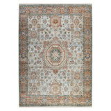 Wool Geometric Area Rug in Blue