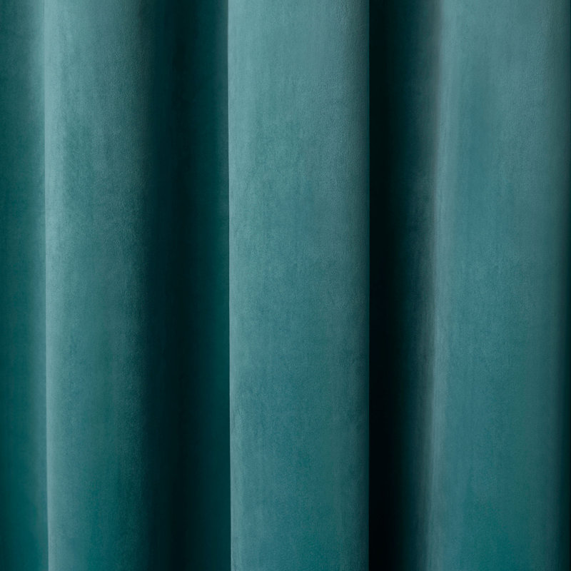 Montrose 100% Polyester Pair of Eyelet Curtains, Teal, Width 117 x Drop 183 cm