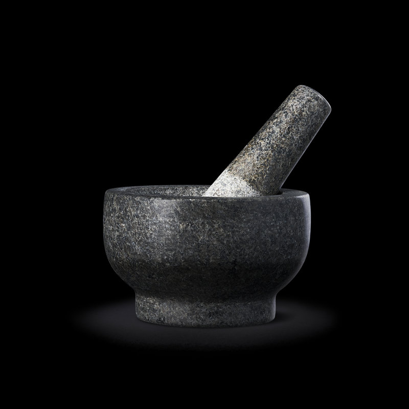 Gray Granite 6.25" Molcajete Mortar and Pestle Set