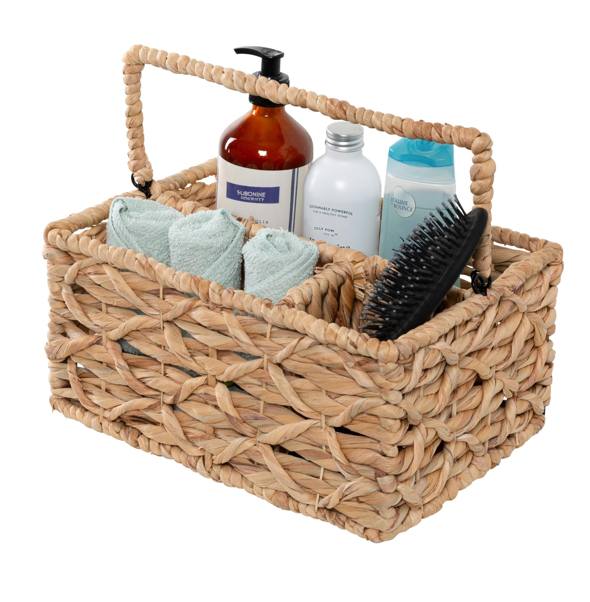 Bay Isle Home™ Multi-Use 3-Compartment Wicker Basket Caddy With Handle ...