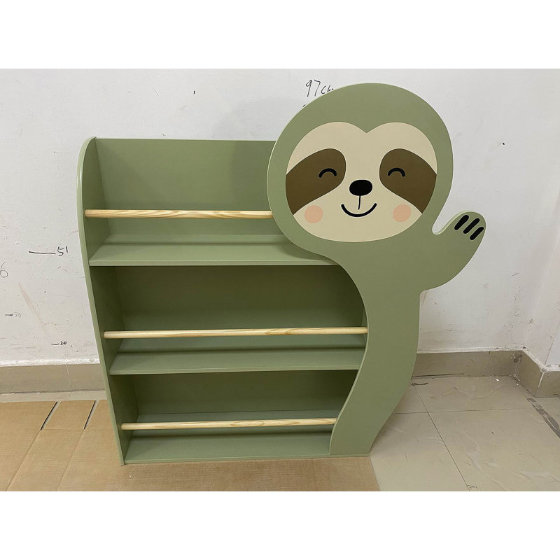 Bibliothèque pour enfants avec paresseux à 3 niveaux, rangement en bois robuste et sécuritaire pour les tout-petits et les coins lecture