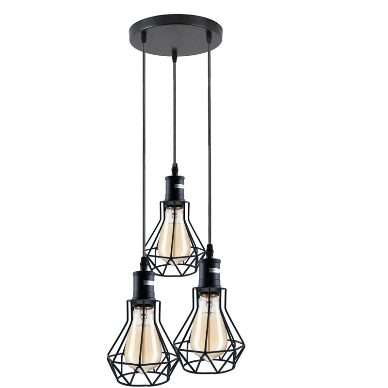 Hospers 3 - Light Black Cluster Pendant