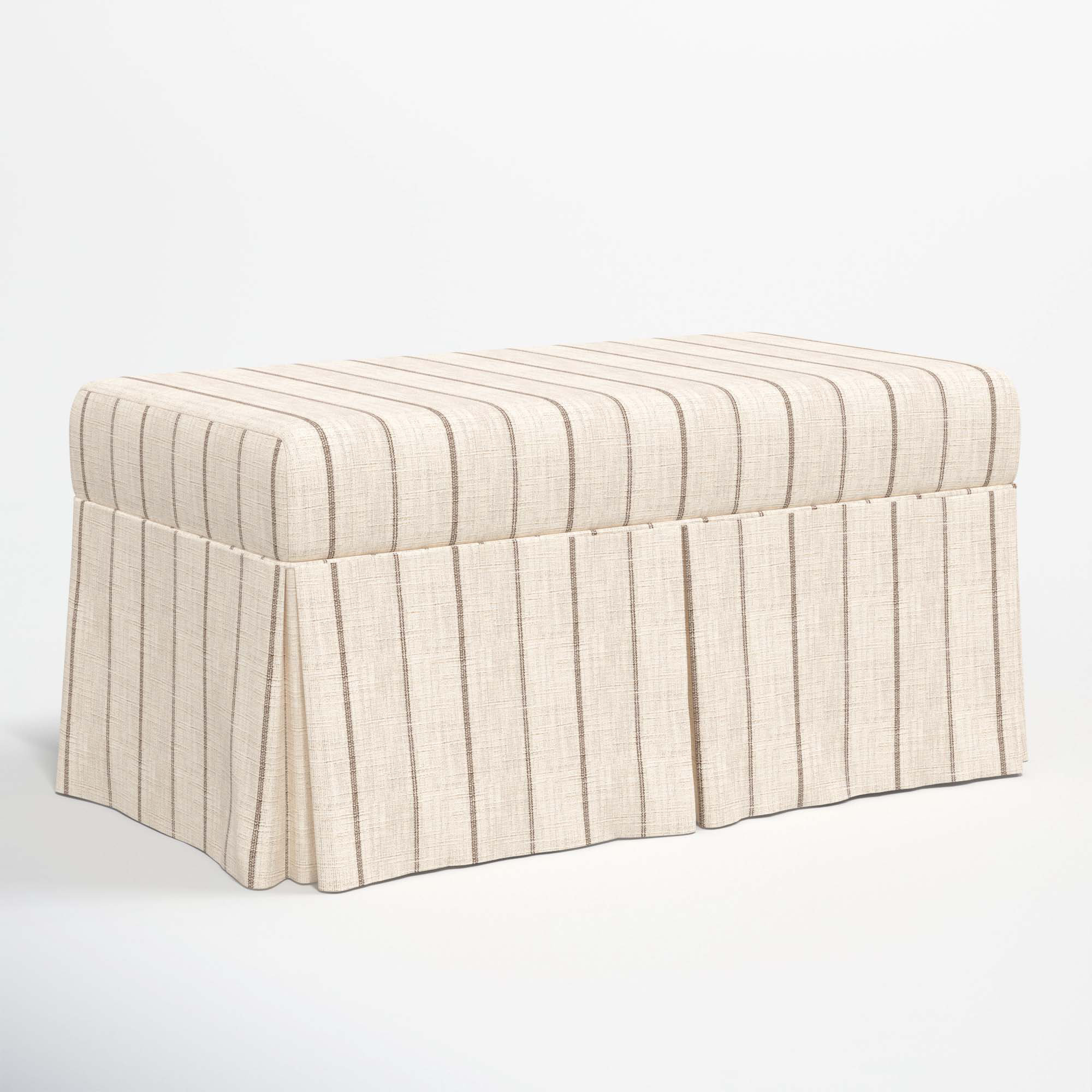 Chaplin Storage Bench, Fritz Charcoal Stripe