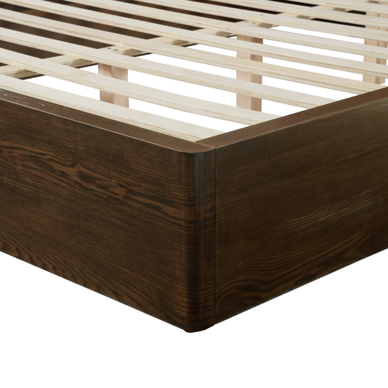 Baxtor Walnut King Boucle Headboard Bed, King, Walnut