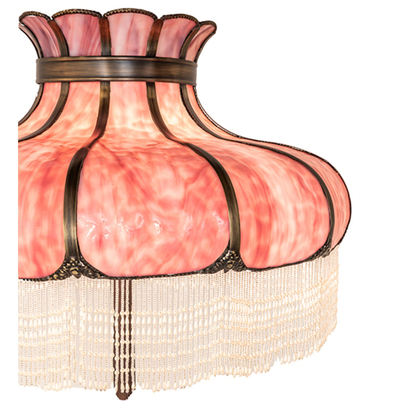 Frederick Floor Lamp, White/Pink/Brass