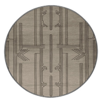 Machine Washable Art Deco Gray Area Rug