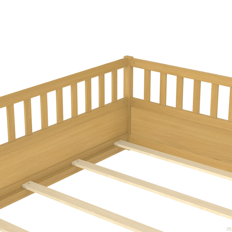 Lit double pleine grandeur, Bois naturel