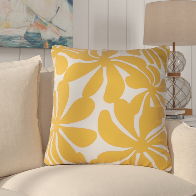Plantation Outdoor Rectangular Throw Pillow, Yellow, Sage Floral