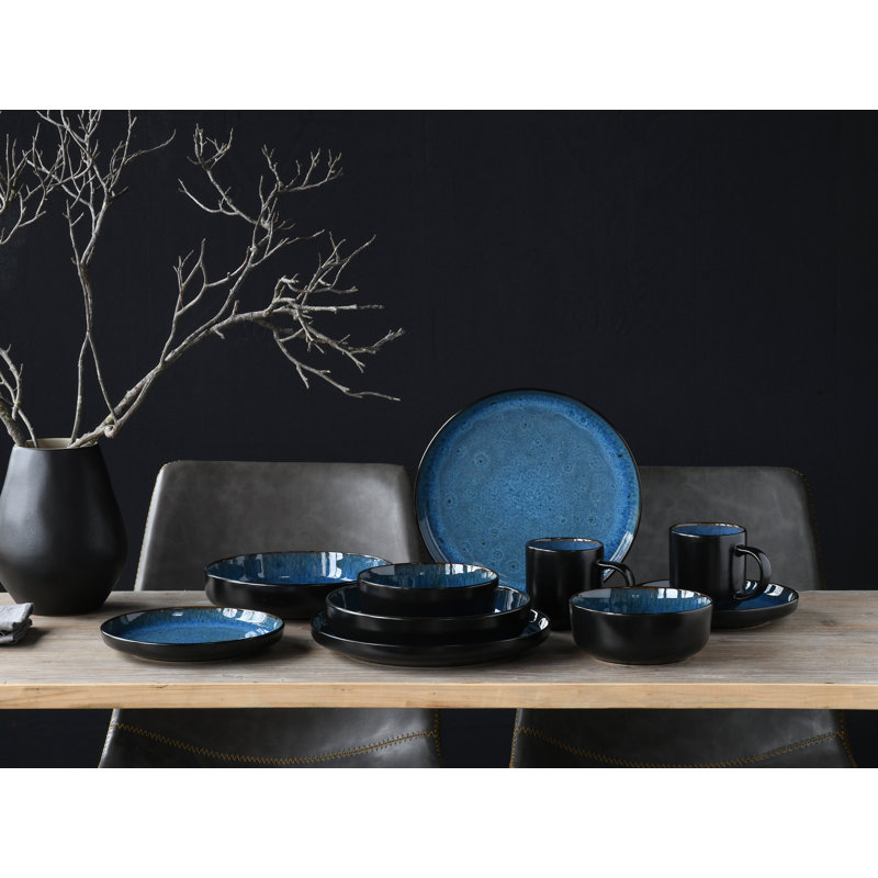 Nordic Fjord Creatable Dinnerware - Set of 16, Blue