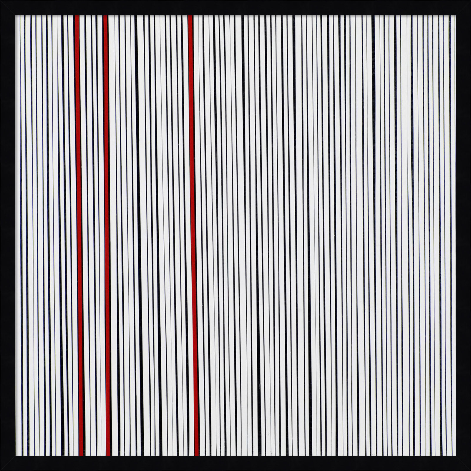 Mostly White Print by Alex Dunn, Black, 25" H x 25" W x 1" D