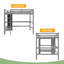 Lit mezzanine double avec tablettes multifonctionnelles et bureau sous le lit-352404762