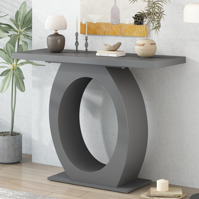 Console moderne 39,43 po Criss-Cross, Gris