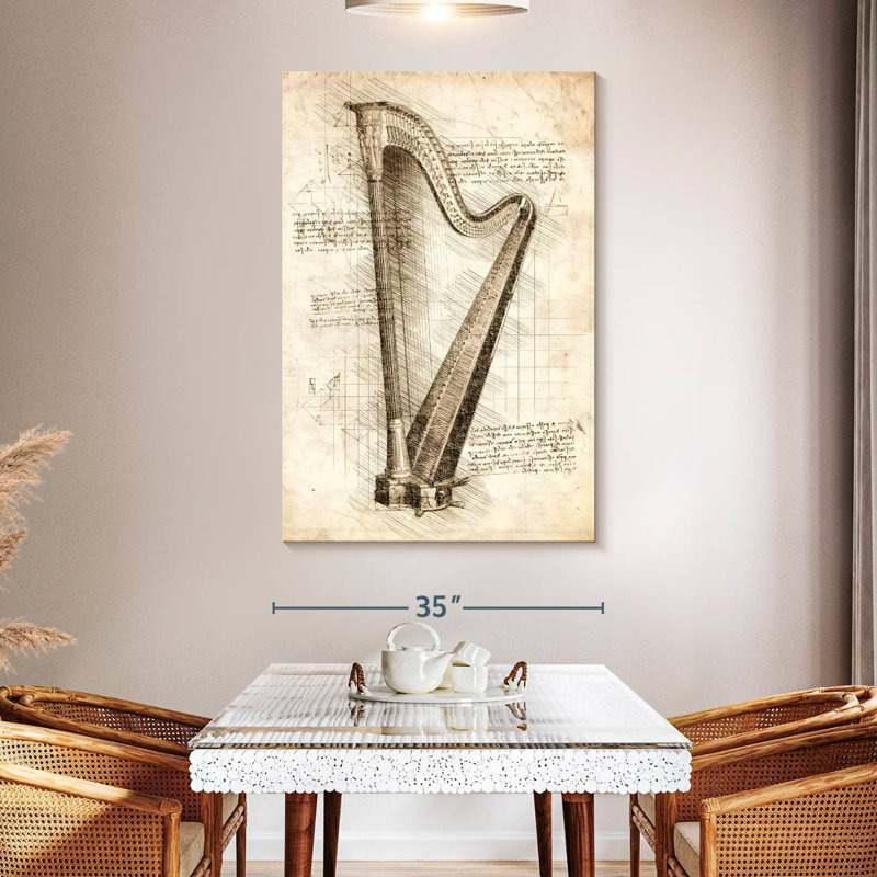 Abarca Old Harp, 51" H x 34" W