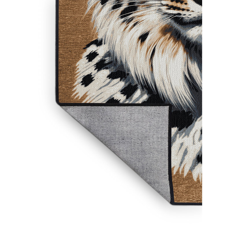 Washable Russian Lynx Big Cats Area Rug, Rectangle 7' x 9'