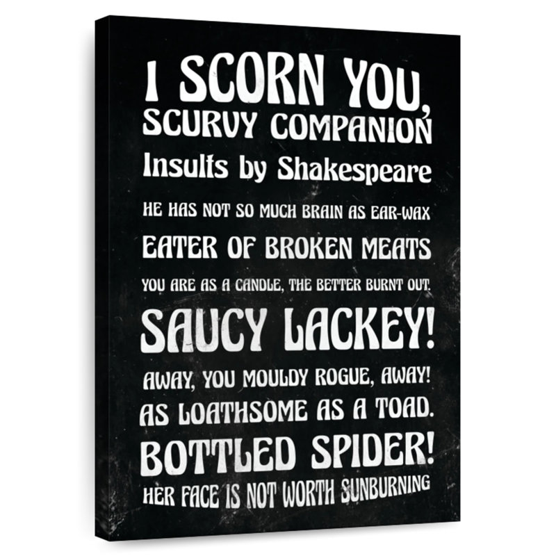 Ketti Funny Insultes par Shakespeare, H 24 po x l 16 po