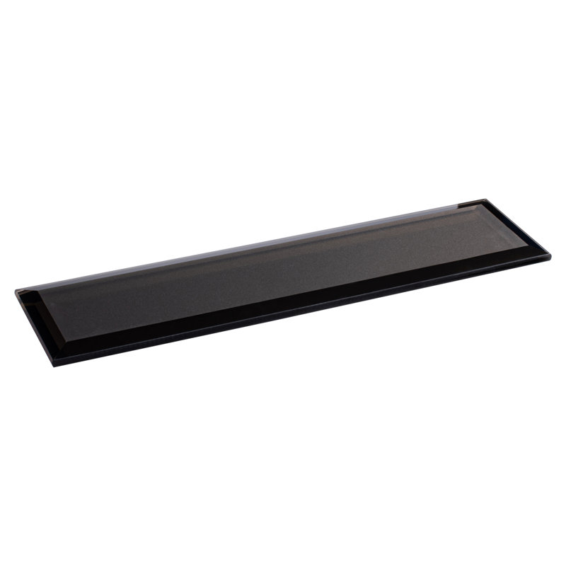 Vega 3" x 12" Beveled Glass Metal Look Subway Tile, Karat   
