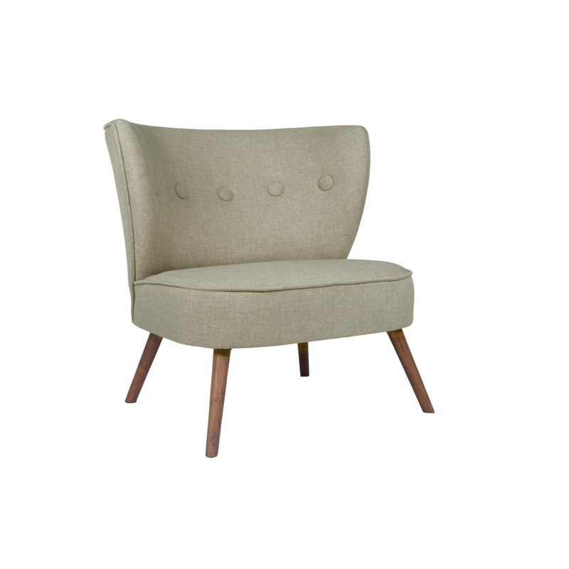 Élégant fauteuil à oreilles, structure en bois massif, tissu gris avec revêtement 100% polyester, 31,5 po x 30,3 po x 28,3 po | Confort avec 32 pieds en mousse, facile à nettoyer, pieds en bois élégants | Parfait pour le salon et la décoration intérieure