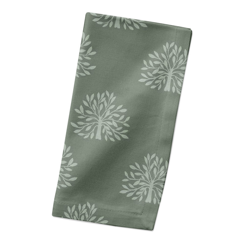 Serviette de table rectangulaire en coton, Vert