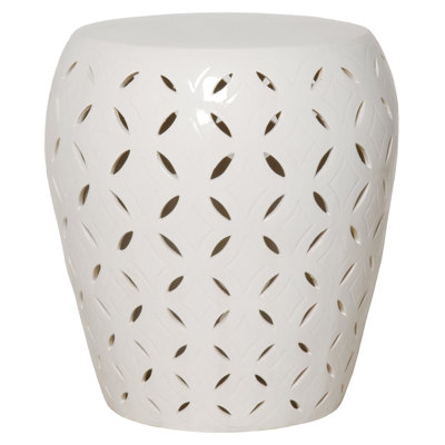 Lattice 22"H Handcrafted Ceramic Garden Stool