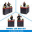 GoBar Portable Double Bar Table Set with Multi-Colour LED Lights - Mobile Bartender Station