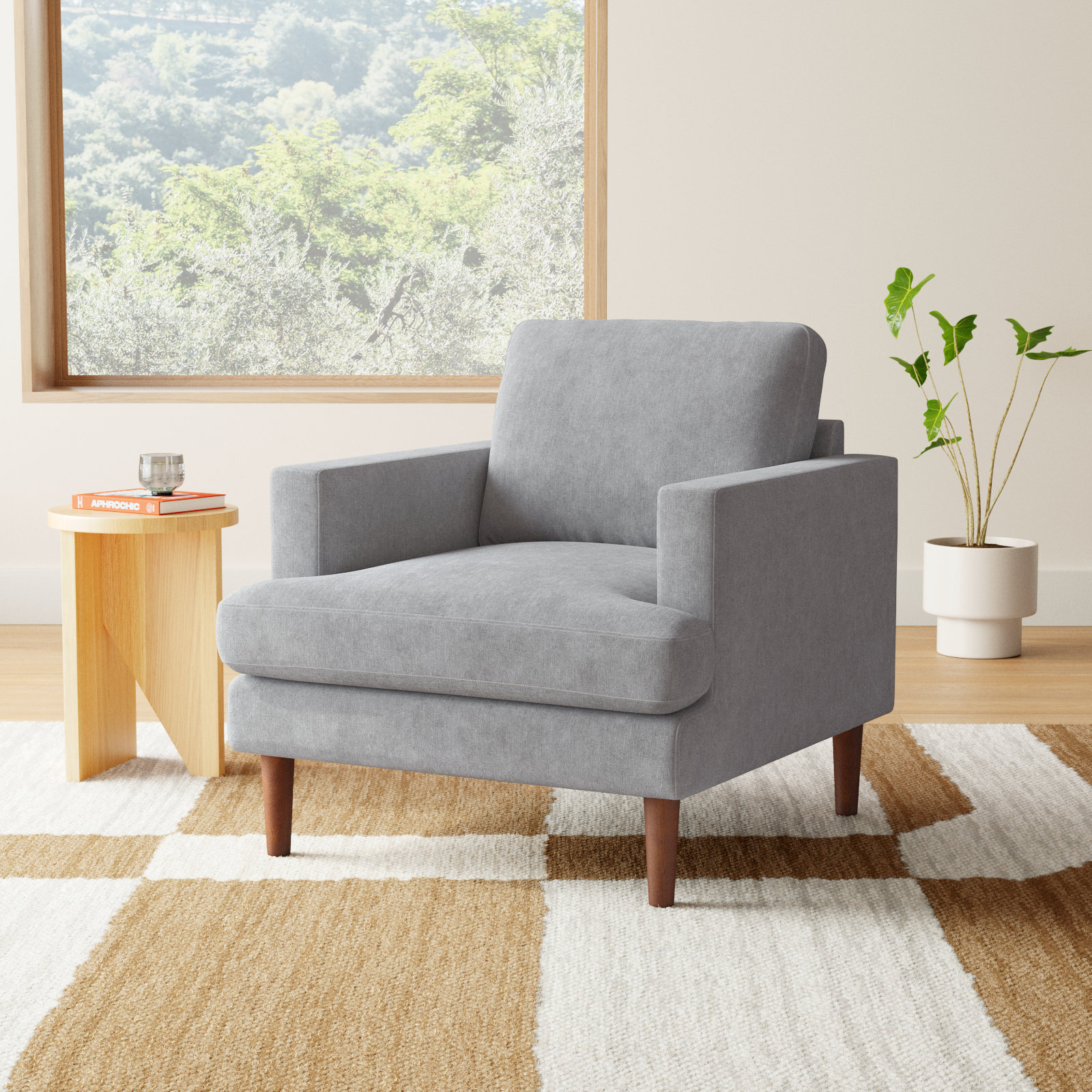 Laguna Oak and Pine Armchair, Change option name to: Light Grey Performance Chen