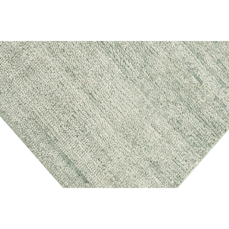Hand-Loomed Cotton Area Rug in Light Green, Rectangle 12' x 15'