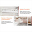 Lit plateforme simple en fer simple avec bureau en forme de L intégré et escalier de rangement intégré, blanc éclatant