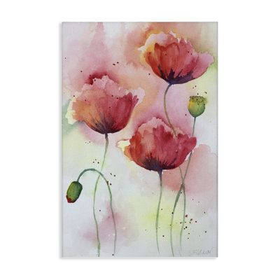 Coquelicots rouges avec toile mouchetée, design par Stephanie Fielden