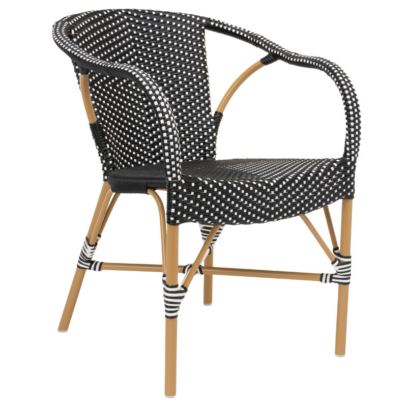 Chaise de salle à manger d'extérieur Madeleine, Noir/naturel