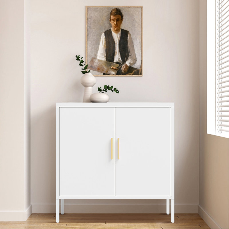 Armoire de rangement en acier blanche, 2 tablettes réglables pour le rangement de la maison et du gymnase, verrouillable, serrure de haute qualité, résistance, hauteur de 31,53 po, largeur de 15,32 po, profondeur, fixation murale, assemblage facile avec étape par étape