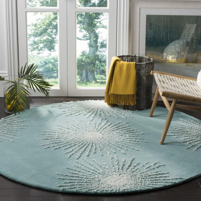 Tapis abstrait en laine et viscose touffetés à la main Amier
