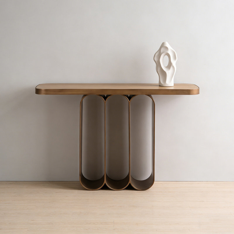Console Modern Minimalist Luxury Art Design, Laiton, H 32,68 po x l 47,24 po x P 12,2 po