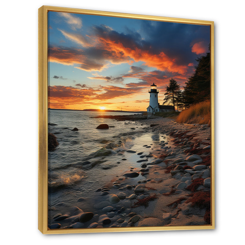 Rhode Island Landscape - Cityscapes Canvas Wall Art, H 44 po x l 34 po x P 1,5 po, Cadre flottant doré