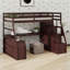 Lit mezzanine avec tiroirs, tablettes et bureau-289469606