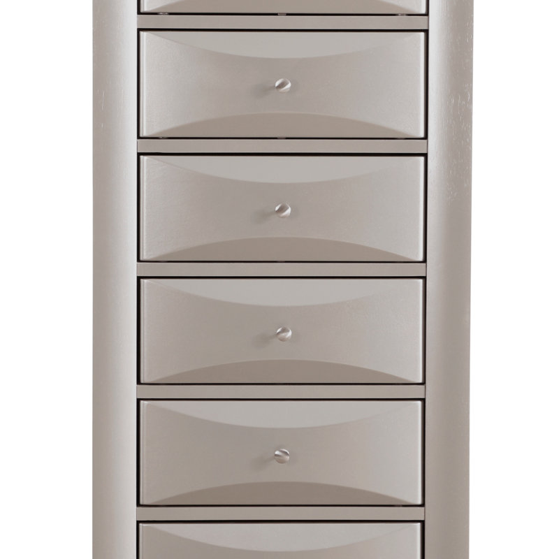 Commode pour femme 7 tiroirs Marilla G1503-LC, argent, Champagne