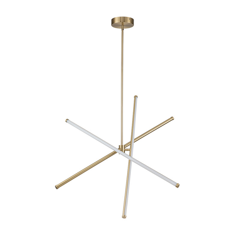 Lustre linéaire moderne à 3 lumières DEL Niaylah, Laiton
