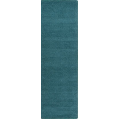 Girton Teal Hand-Woven Wool Rug