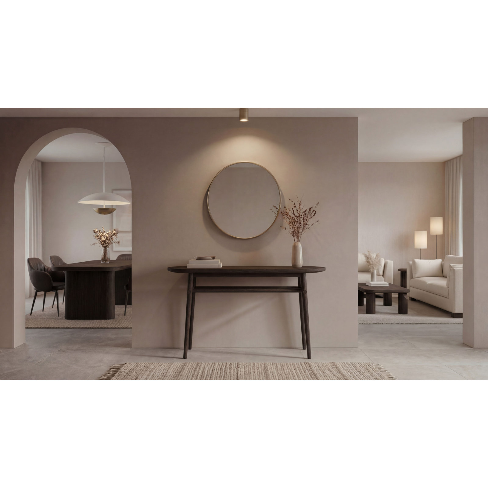 55.12'' Console Table, Brown