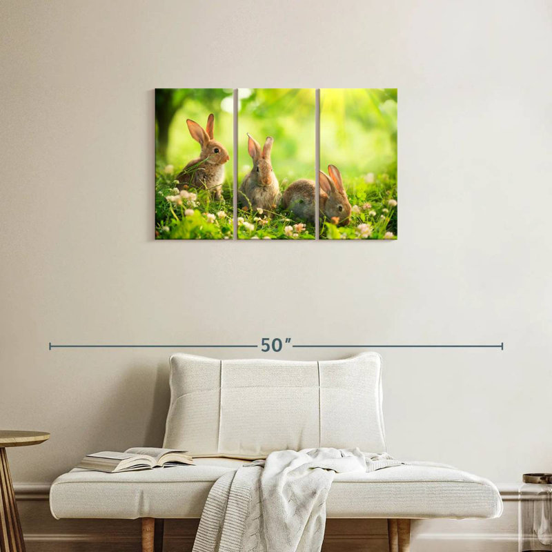 Brampt Rabbits By The Meadow, 20" H x 33" W