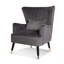 77Cm Wide Plush Velvet Modern Wingback Chair and Ottoman-1327265064-1281189395