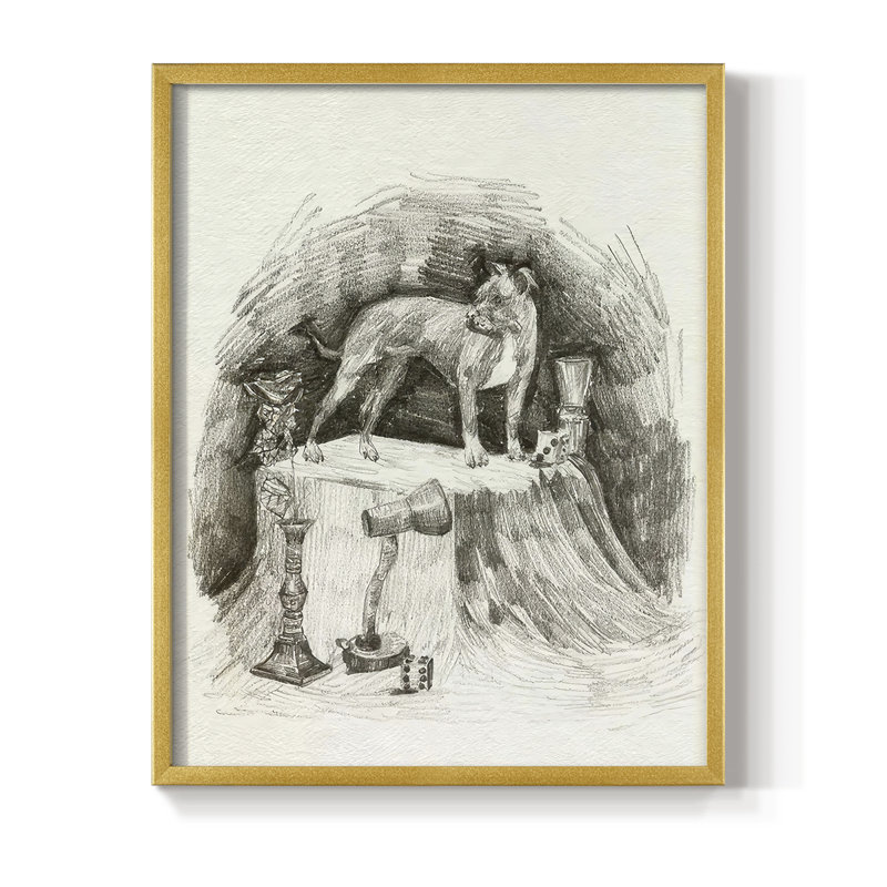 A Gentleman V, reproduction encadrée - bois massif, H 15 po x l 12 po, Doré
