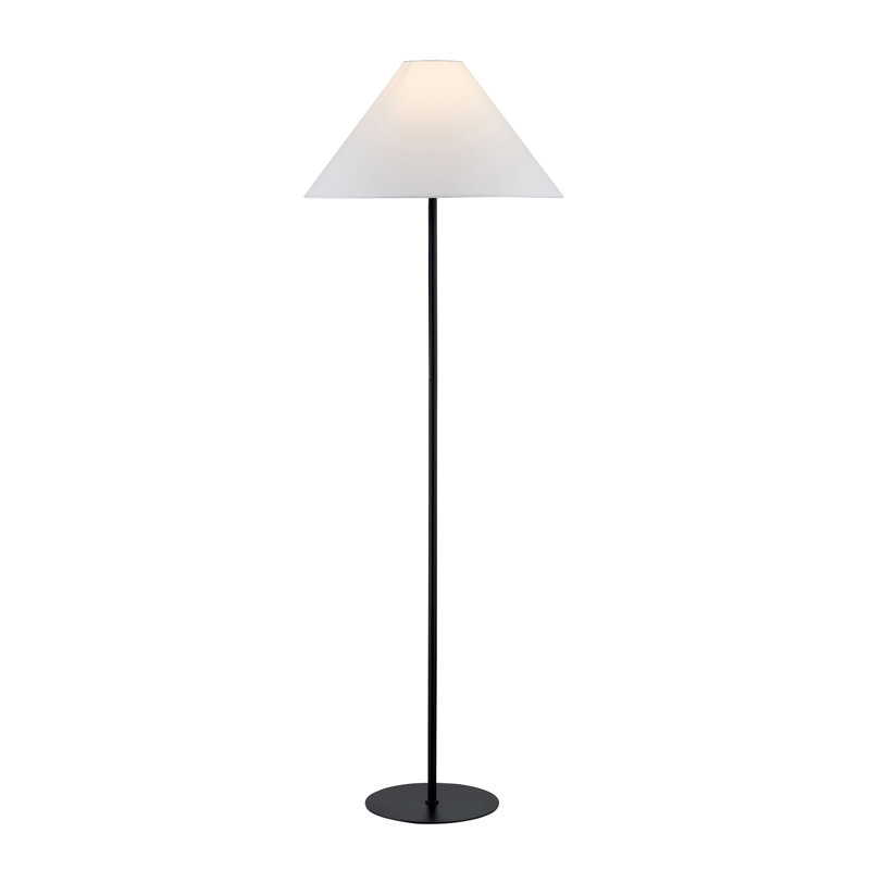 Lampe sur pied 65 "avec abat-jour en lin Brock, noir