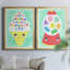 «Ice Cream Alphabet», ensemble de 2 peintures sur toile encadrées-1550213604-1550213605