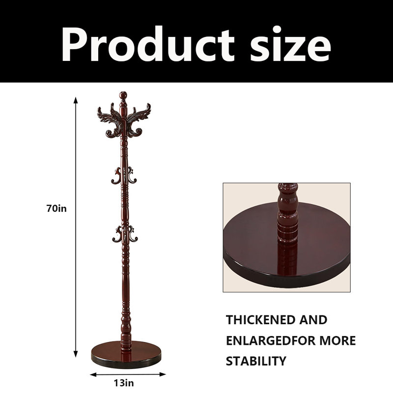 Solid Wood Coat Rack Freestanding